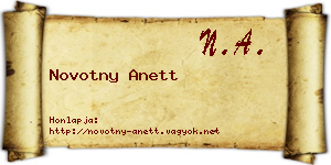 Novotny Anett névjegykártya
